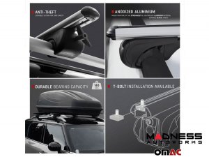 Ford Bronco Sport Roof Rack Cross Bars - for models w/ factory roof rails - Black - 2021-2024 Ford Bronco Sport Roof Rack Cross Bars - for models w/ factory roof rails - Black - 2021-2024